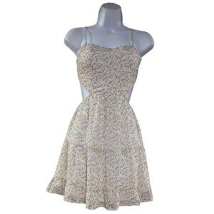 Gab & Kate Floral Cutout Mini Dress Size Large Strappy Summer Cottagecore